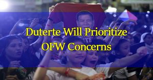 Duterte Will Prioritize OFW Concerns